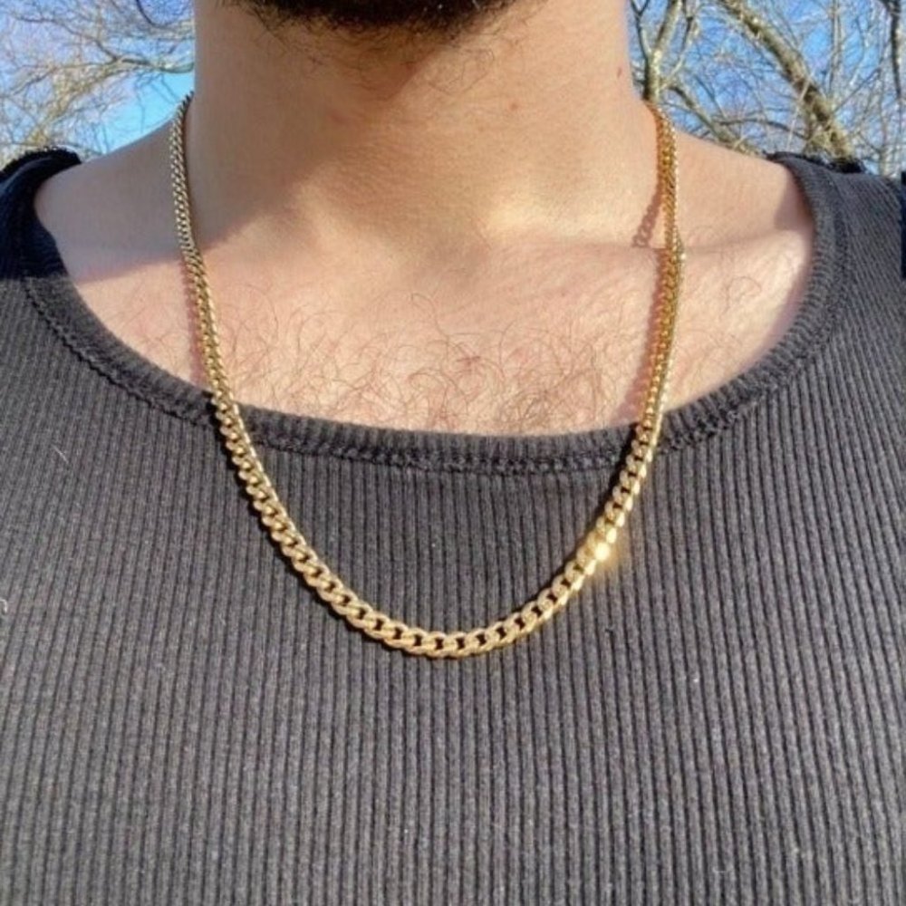 14k gold 24in 5mm Curb Chain Necklace